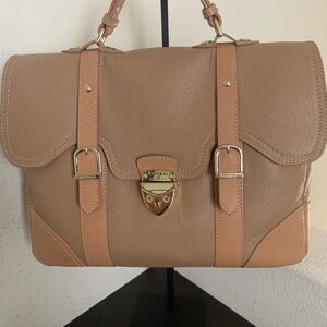 VINTAGE Aspinal of London Mollie Camel Leather Satchel.